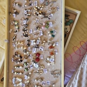 Vintage N Modern Sterling Silver Pearl  Earrings/PLEASE REAF DETAIL DESCRIPTION